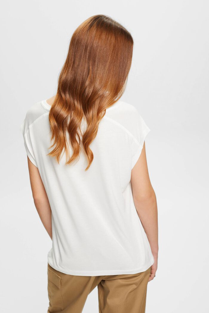 T-Shirt mit Print vorne, LENZING™ ECOVERO™, OFF WHITE, detail image number 3