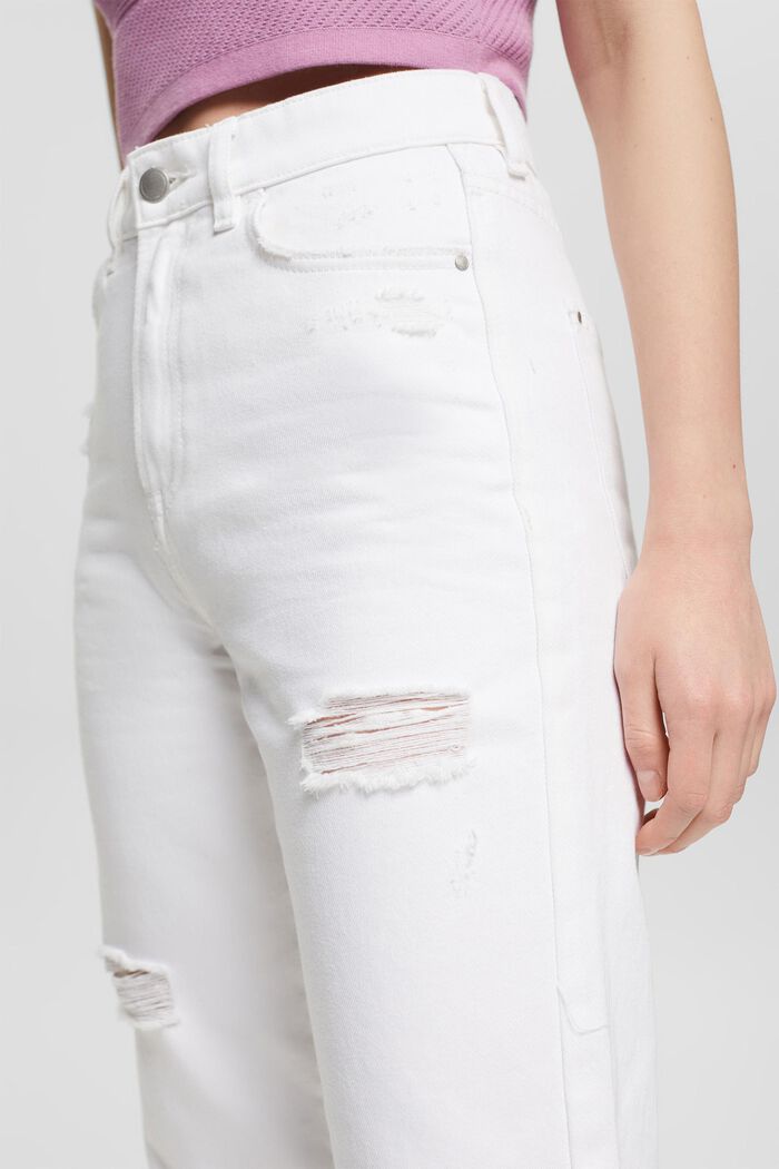 Dad-Jeans mit Destroyed-Effekten, WHITE, detail image number 2