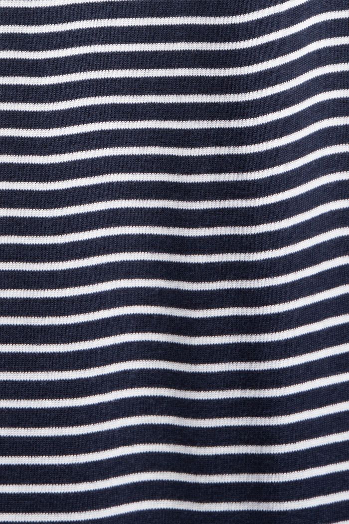 T-shirt rayé en coton, NAVY, detail image number 5