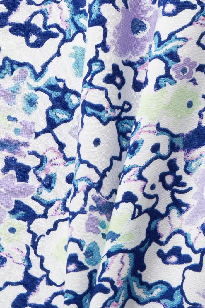 Florale Bluse mit Schlitz am Ausschnitt, WHITE, detail image number 5