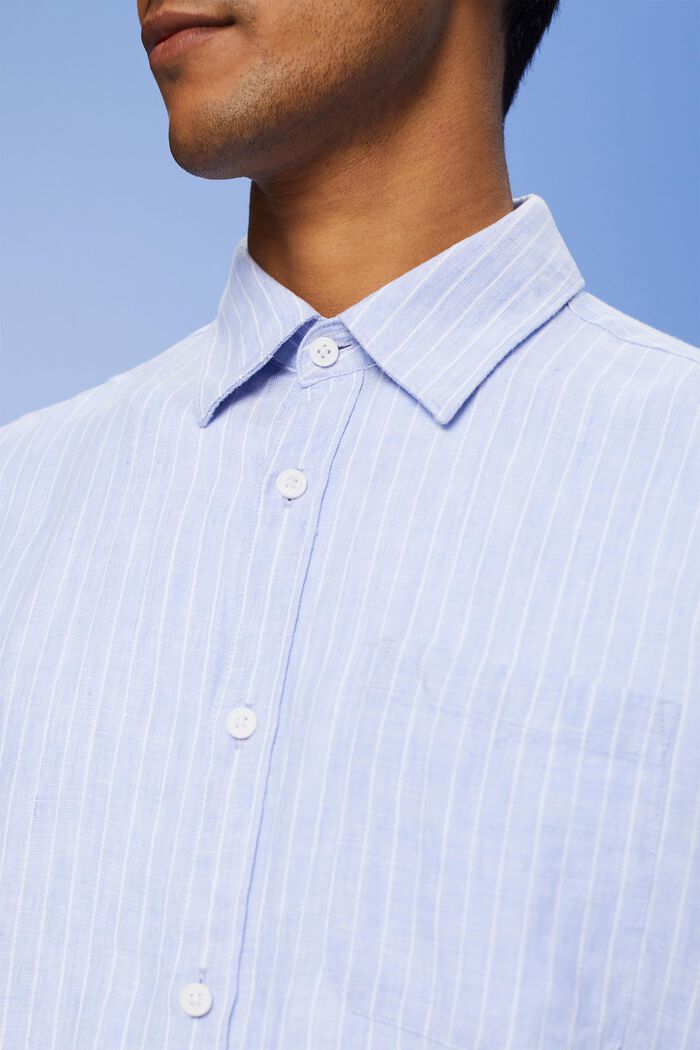 T-shirt rayé, 100 % lin, LIGHT BLUE LAVENDER, detail image number 2