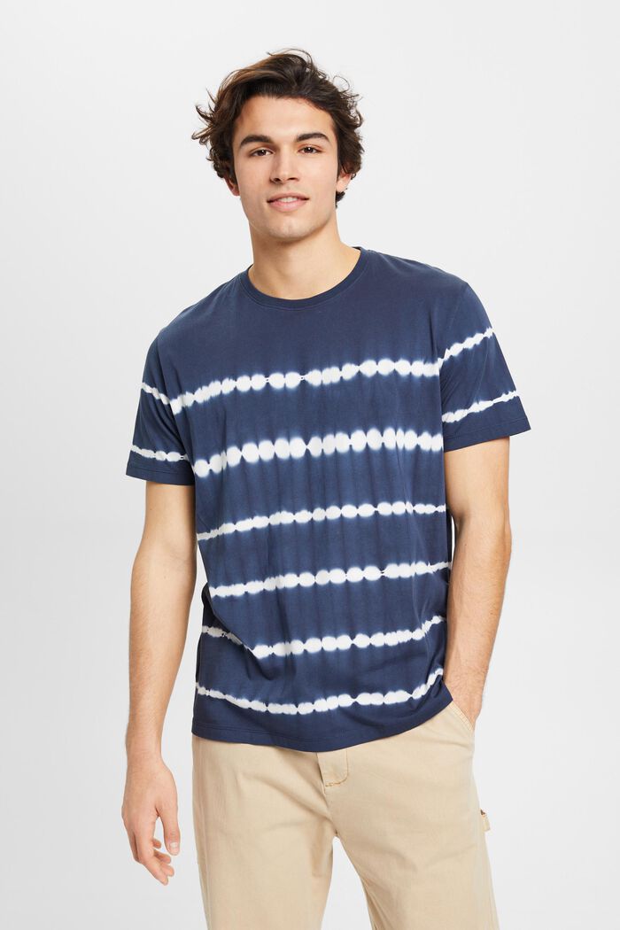 Batik-T-Shirt aus Baumwolle, NAVY, detail image number 0