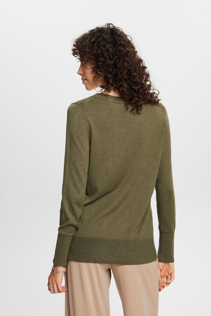 Sweaters, KHAKI GREEN, detail image number 3