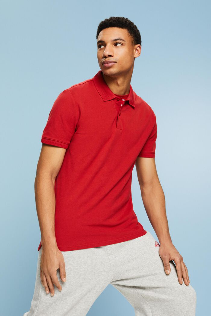 Piqué-Poloshirt aus Pima-Baumwolle, DARK RED, detail image number 0
