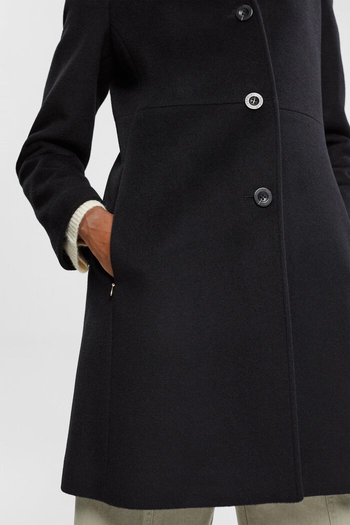 Manteau à teneur en laine, BLACK, detail image number 4