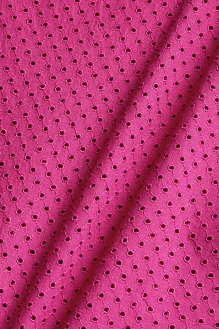 T-shirt à broderie anglaise, coton biologique, PINK FUCHSIA, detail image number 4