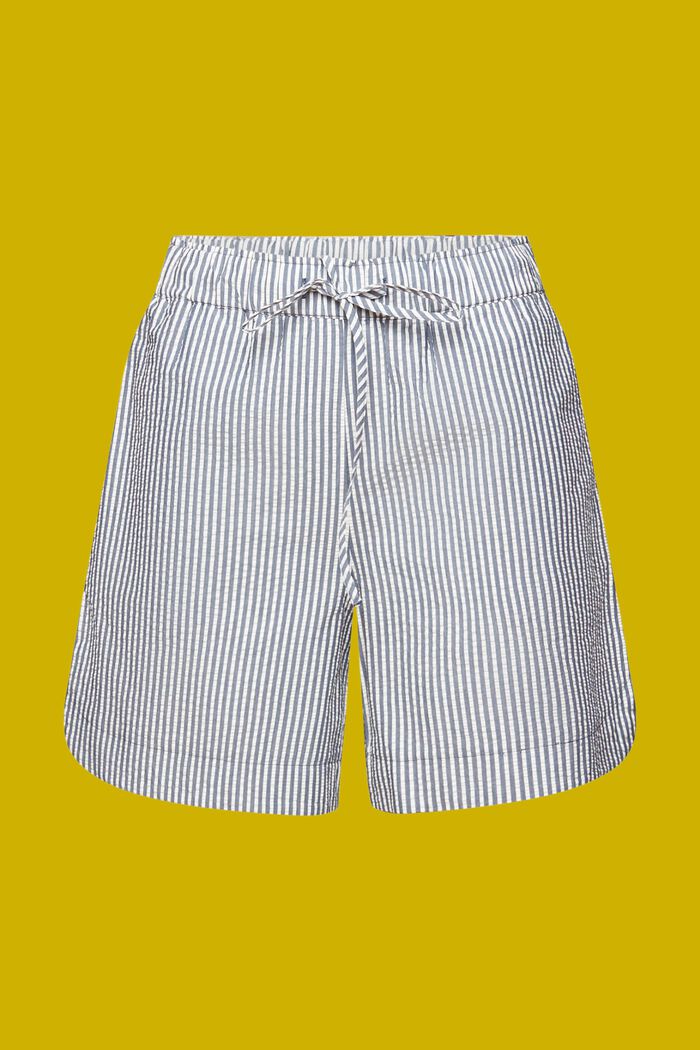 Seersucker-Shorts mit Streifen, 100 % Baumwolle, NAVY, detail image number 7