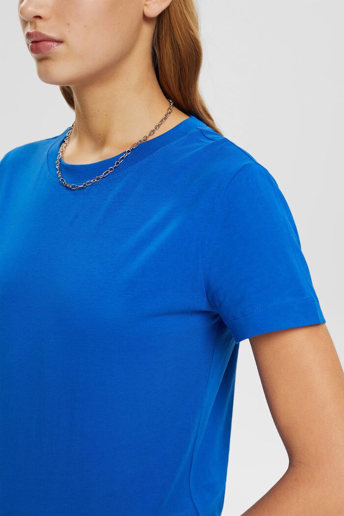 T-shirt à encolure ronde en coton, BLUE, detail image number 2