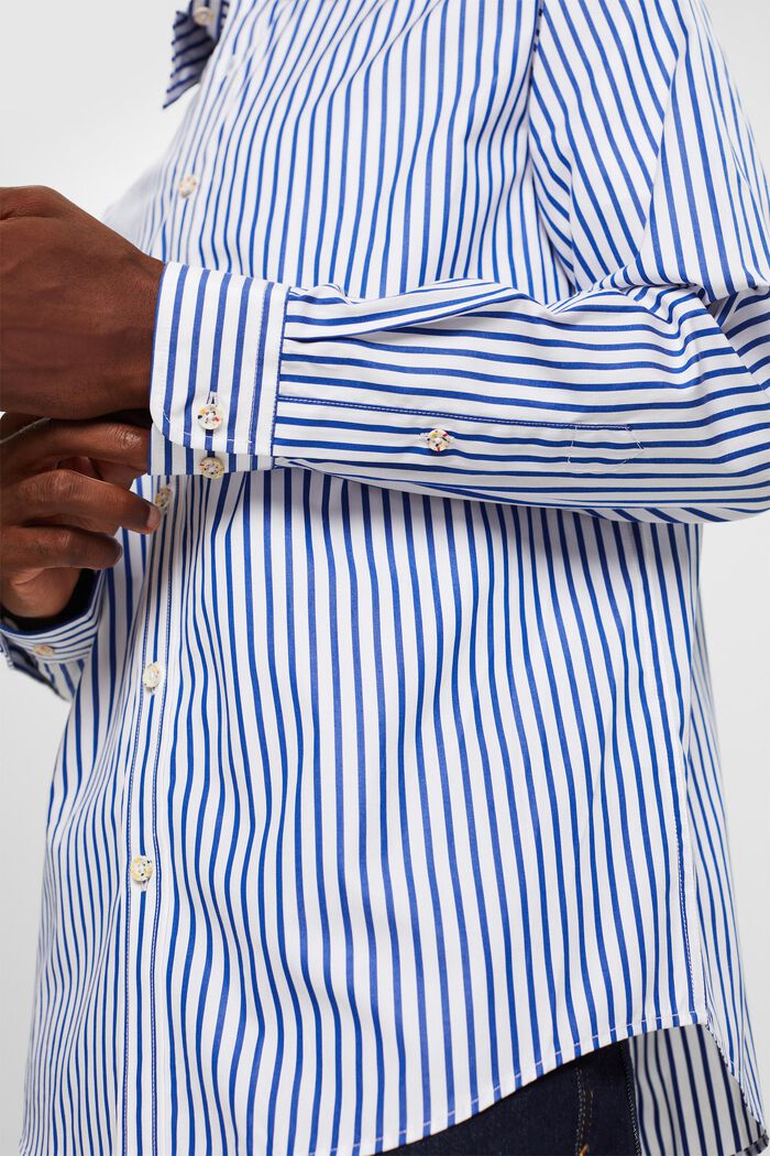 Gestreiftes Hemd aus Baumwoll-Popeline, BRIGHT BLUE, detail image number 5