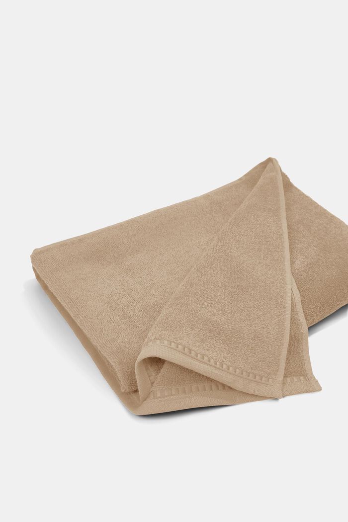 À teneur en TENCEL™ : le lot de 3 serviettes en tissu éponge, MOCCA, detail image number 4