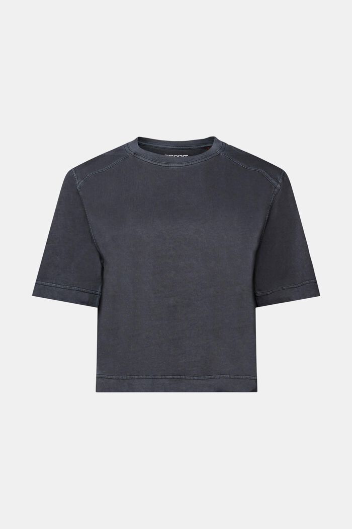 Baumwoll-T-Shirt im Boxy-Stil, BLACK, detail image number 7