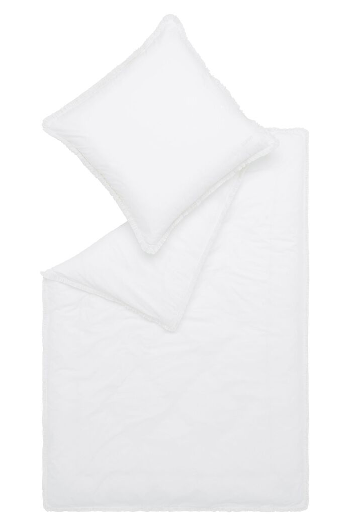 Linge de lit en tissu renforcé à franges, 100 % coton, WHITE, detail image number 2