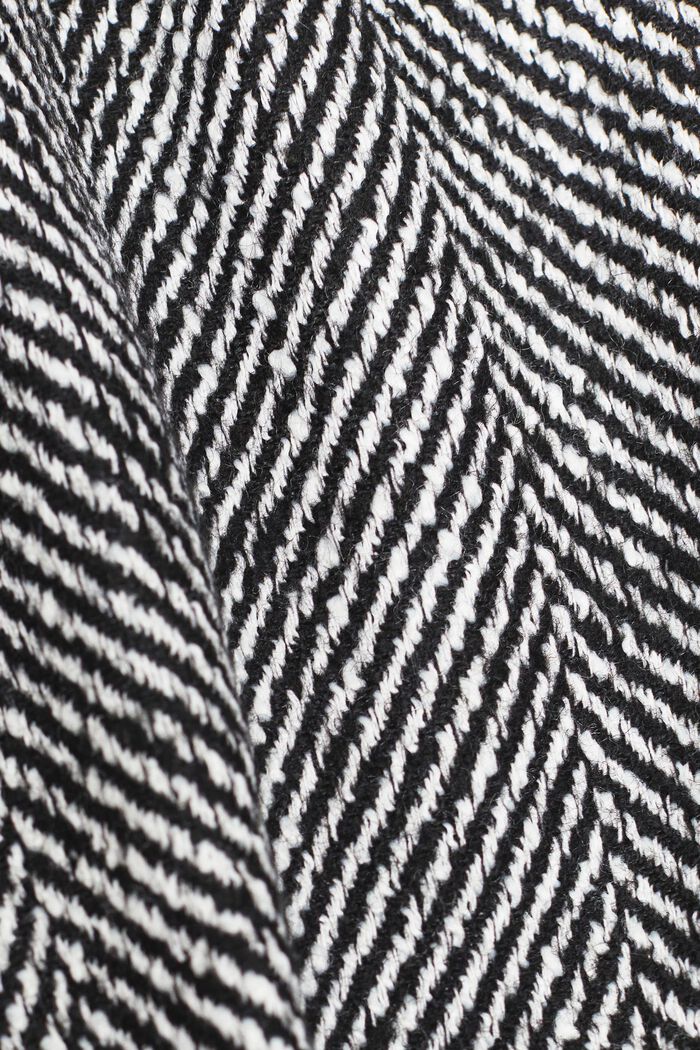 Mantel aus Wollmix mit Fischgratmuster, BLACK, detail image number 3