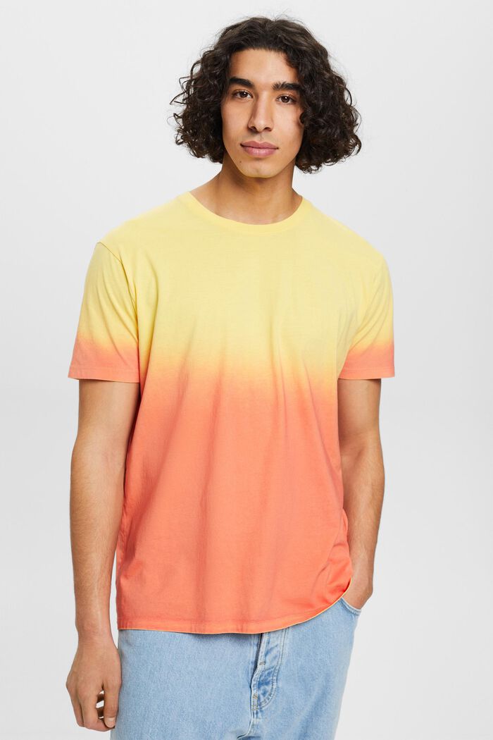 T-shirt bicolore à effet éclairci, LIGHT YELLOW, detail image number 0
