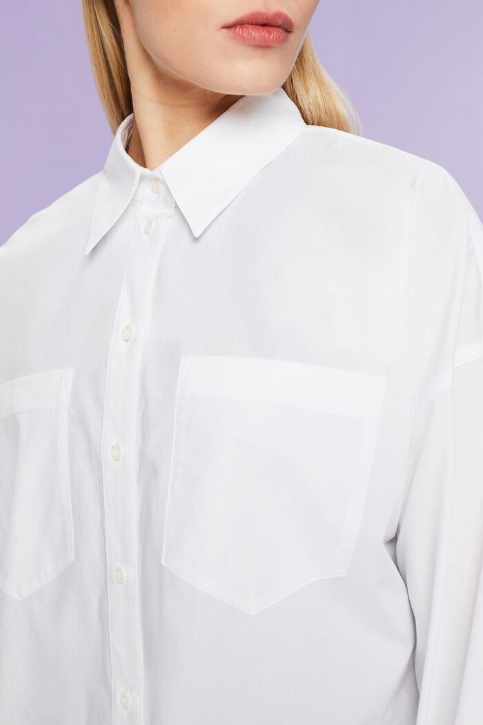Hemd aus Baumwollpopeline, WHITE, detail image number 3