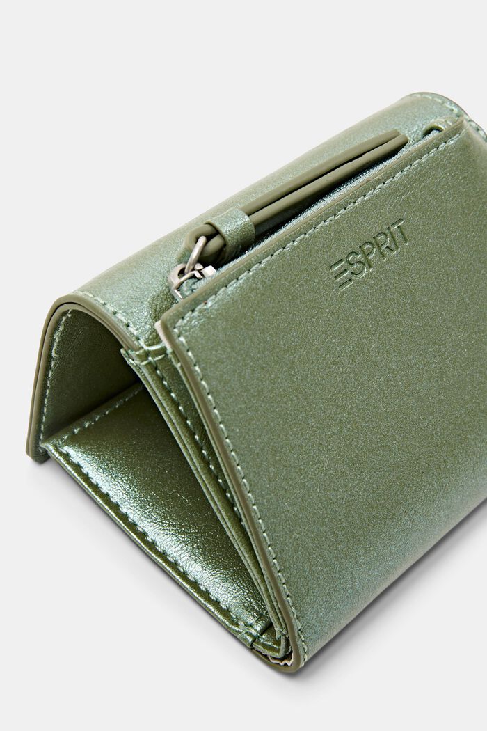Glänzendes Foldover-Portemonnaie, LIGHT AQUA GREEN, detail image number 1