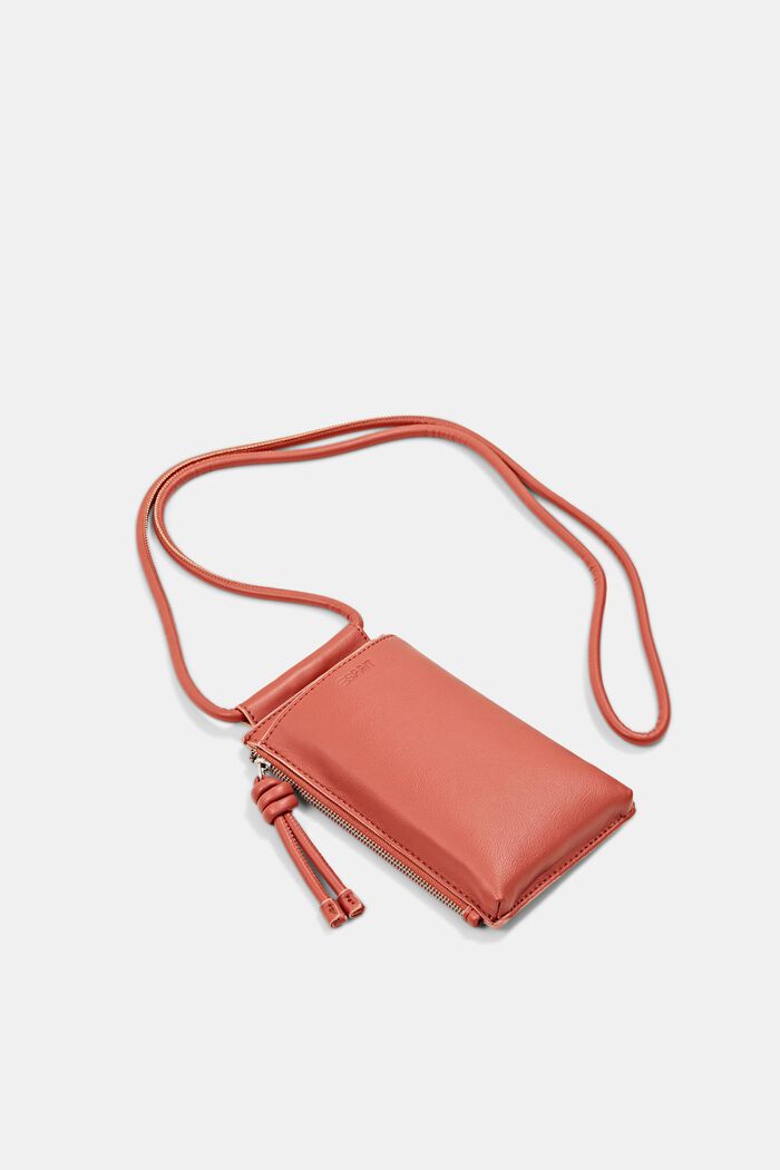 Vegan: Smartphone-Tasche mit Zipperfach, CORAL RED, detail image number 0