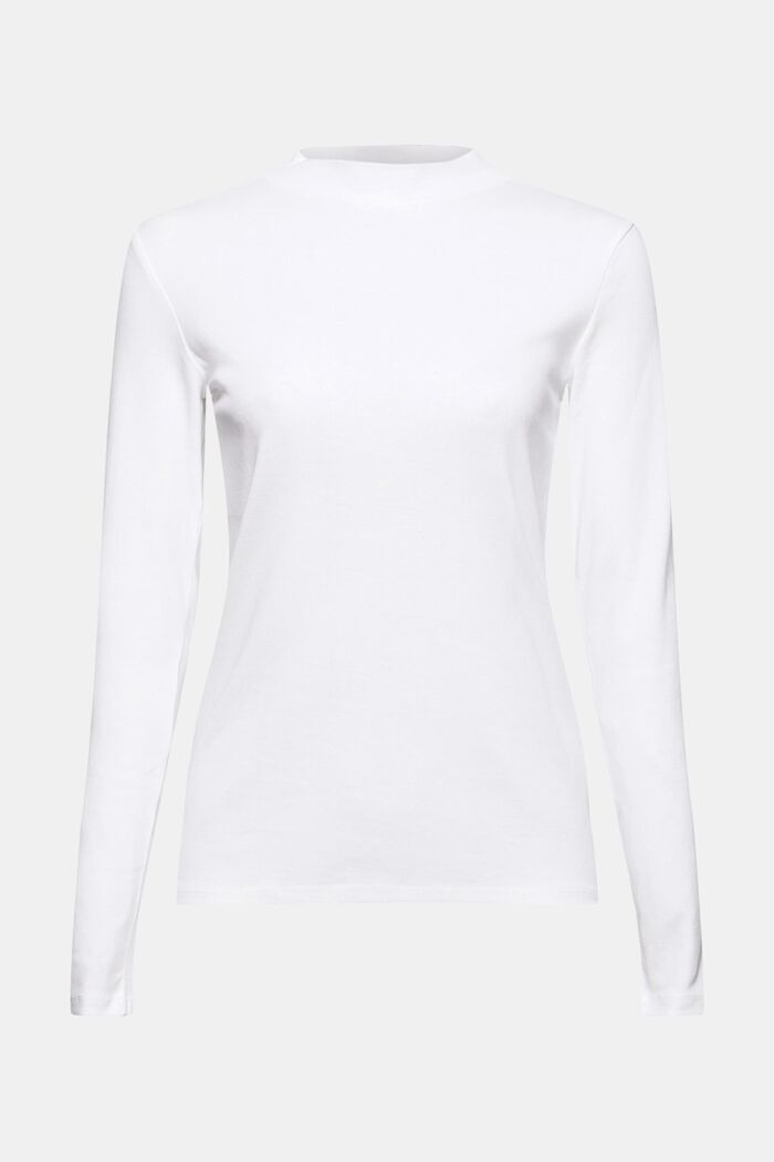 T-shirt à manches longues et col droit, WHITE, detail image number 0