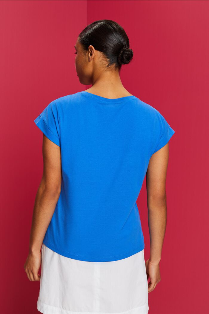 T-shirt à imprimé sur le devant, 100 % coton, BRIGHT BLUE, detail image number 3