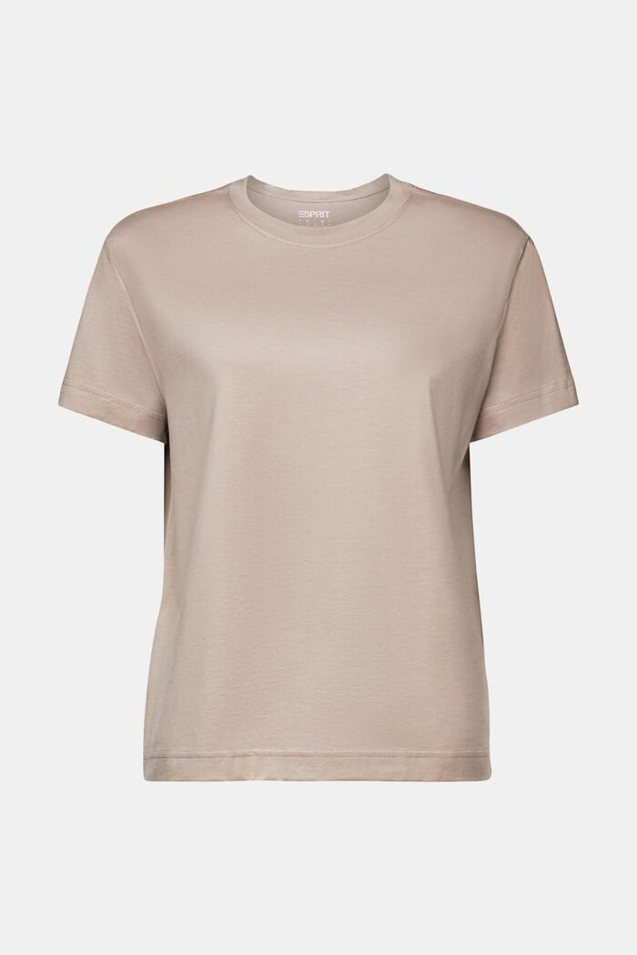 T-shirt à encolure ronde en coton Pima, LIGHT TAUPE, detail image number 5