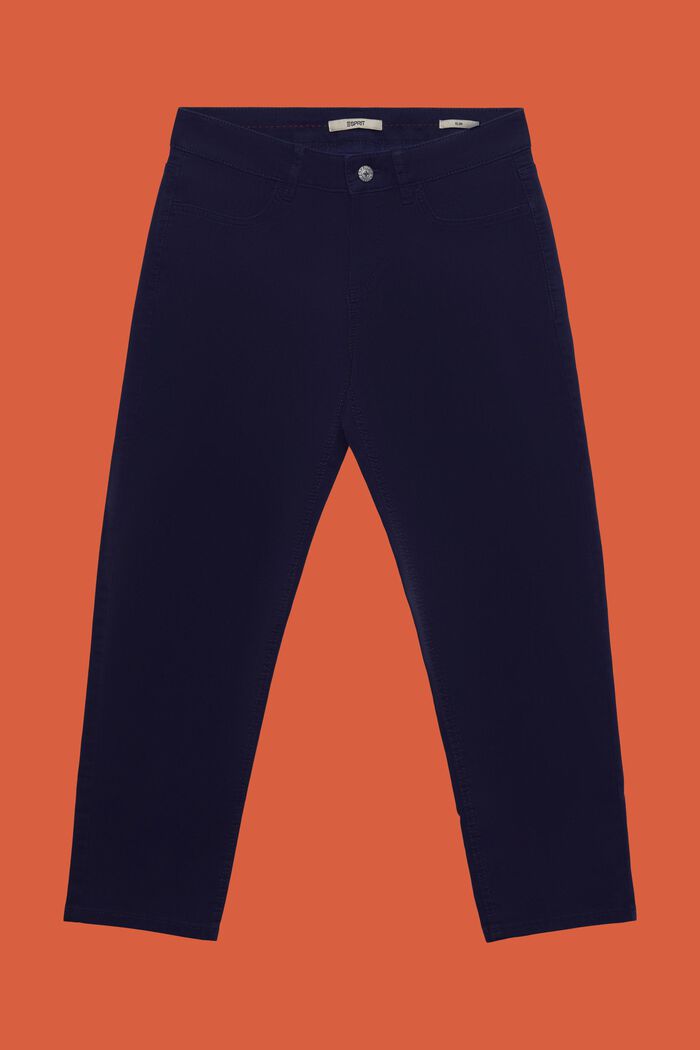Pantalon corsaire en coton bio, NAVY, detail image number 6