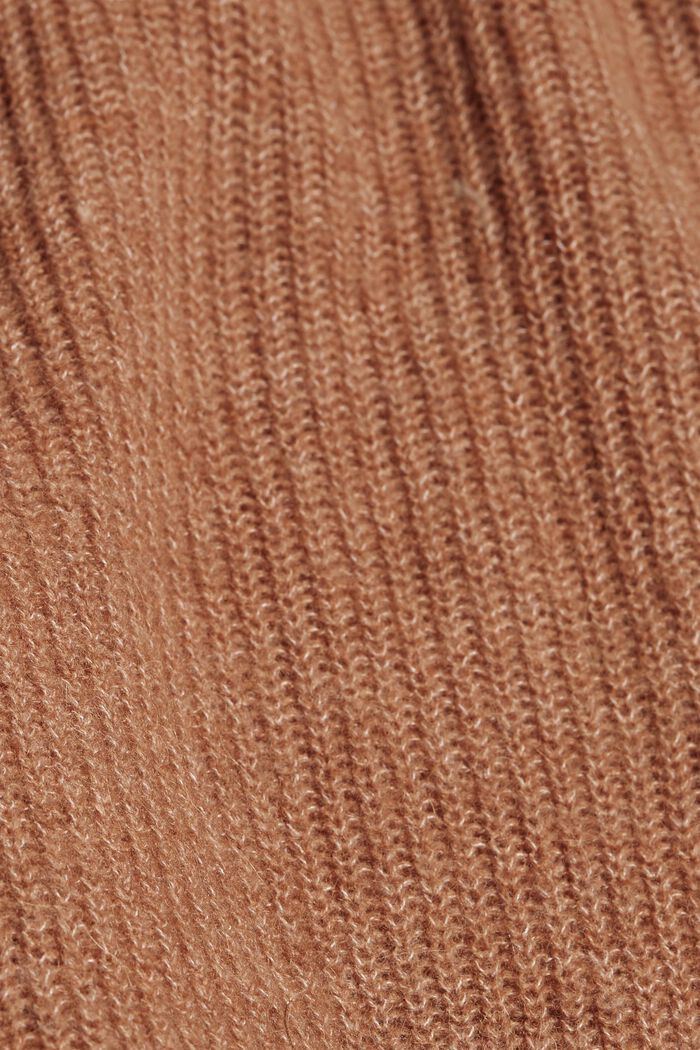 Mit Wolle/Alpaka: Cardigan aus Rippstrick, CARAMEL, detail image number 1