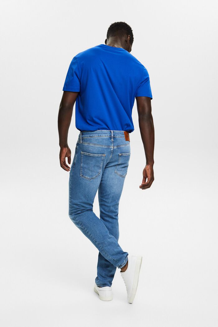 Schmale Jeans mit mittlerer Bundhöhe, BLUE LIGHT WASHED, detail image number 3