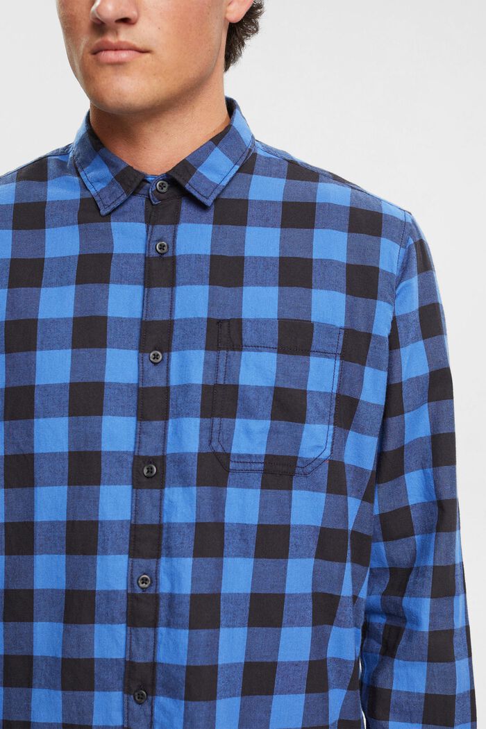 Flanellhemd mit Vichy-Karo, nachhaltige Baumwolle, BLUE, detail image number 0