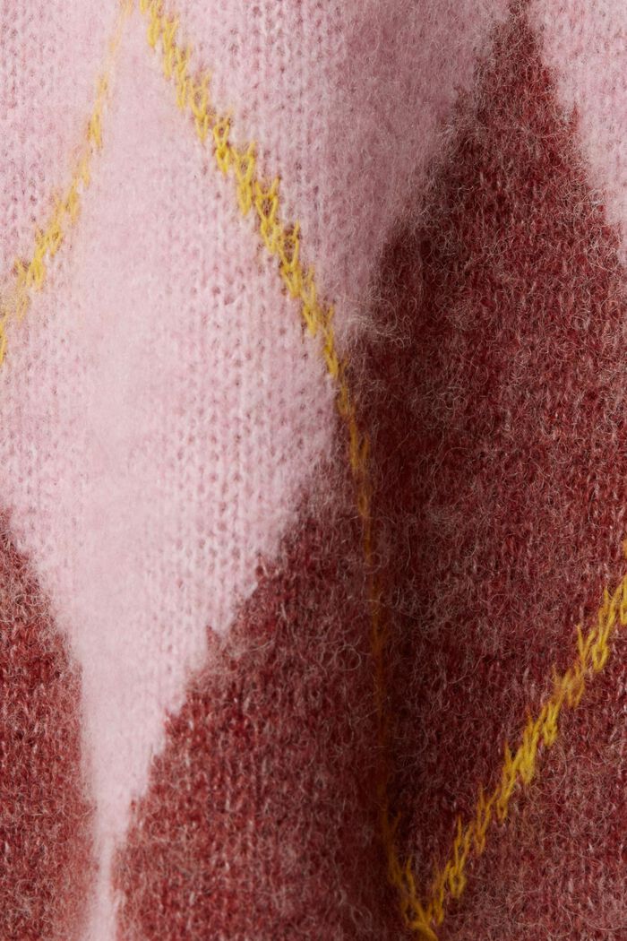 Pulloverkleid aus Wollmix mit Argyle-Muster, LIGHT PINK, detail image number 5