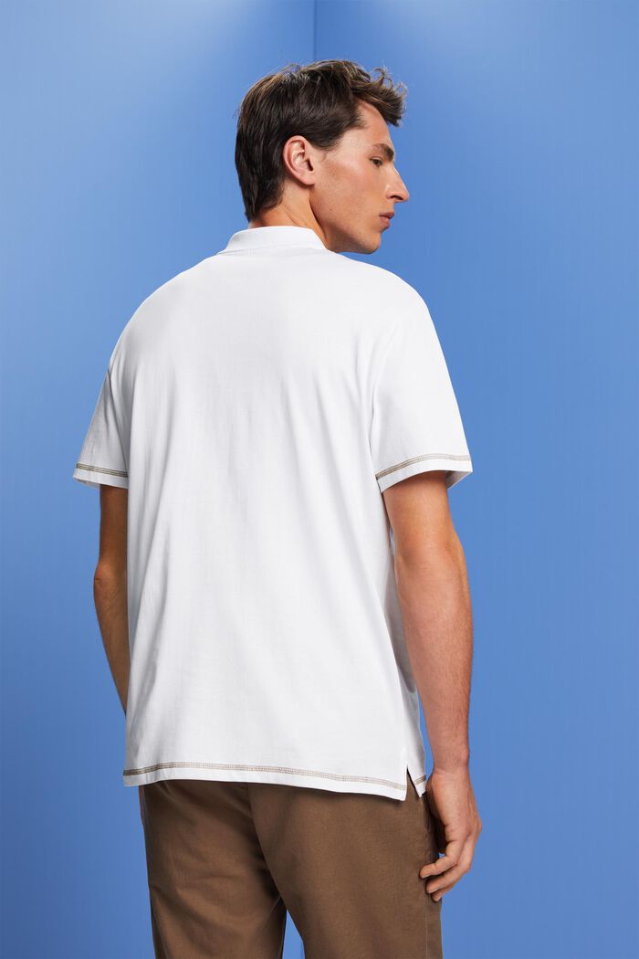 Poloshirt aus Jersey, 100 % Baumwolle, WHITE, detail image number 3