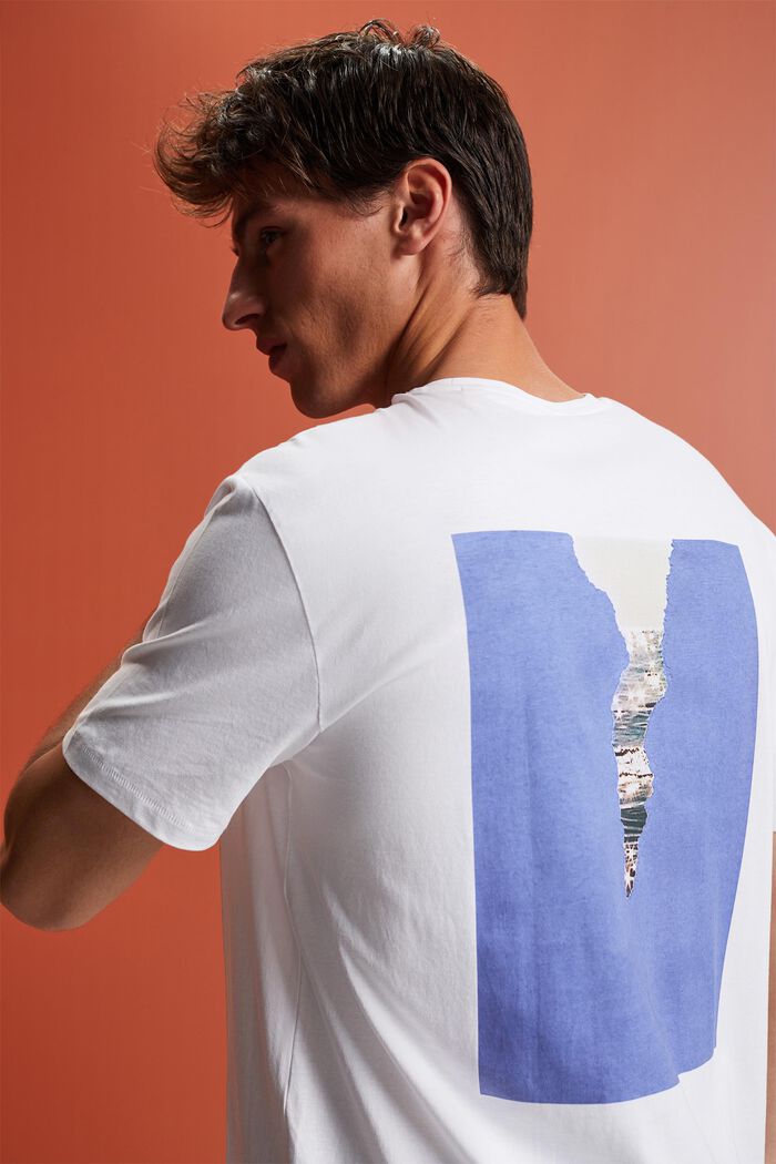 T-shirt en jersey à imprimé au dos, 100 % coton, WHITE, detail image number 4