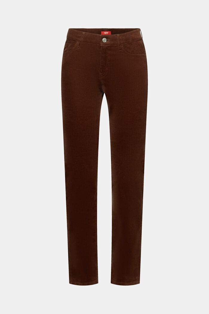 Pantalon slim en velours côtelé à taille mi-haute, BROWN, detail image number 6