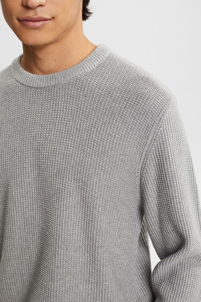 Pullover aus reiner Baumwolle, MEDIUM GREY, detail image number 0