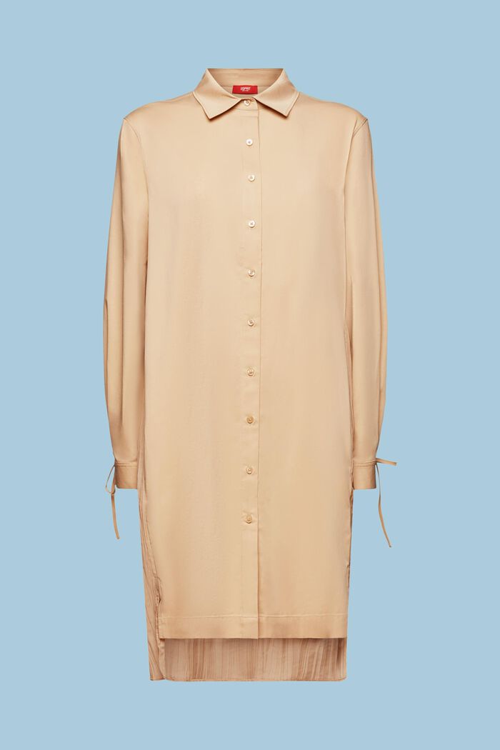 Robe-chemise mi-longue au look froissé, SAND, detail image number 6