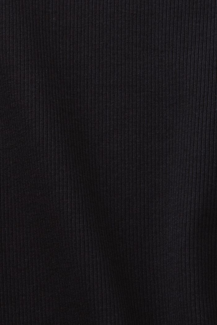 T-Shirt aus geripptem Jersey, BLACK, detail image number 5