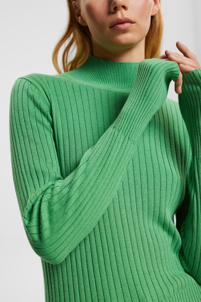 Rippstrick-Pullover, GREEN, detail image number 0