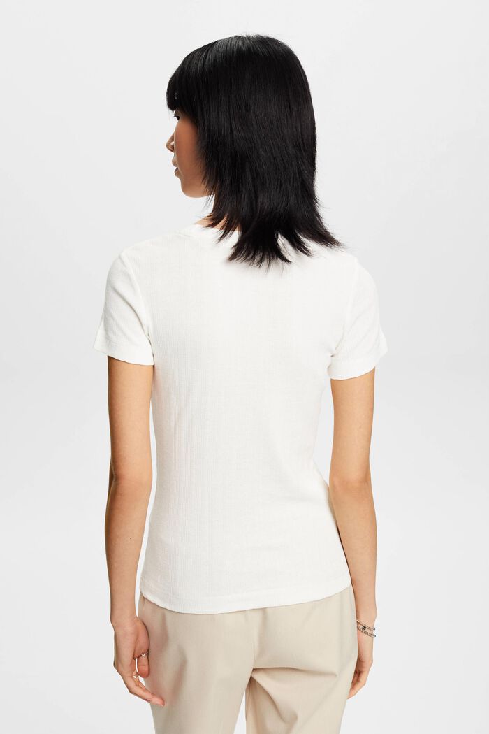 Pointelle-T-Shirt, OFF WHITE, detail image number 3