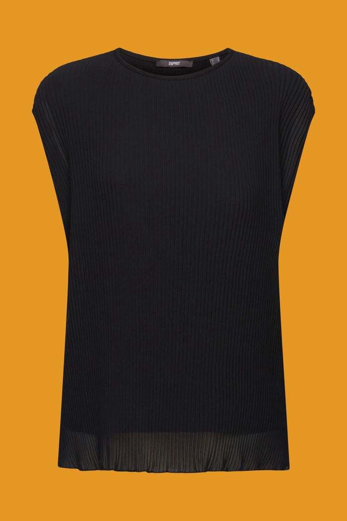 Plissee-T-Shirt, BLACK, detail image number 7