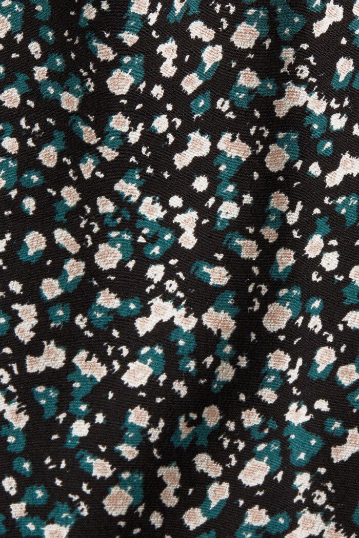 Gemusterte Bluse mit V-Ausschnitt, BLACK, detail image number 4
