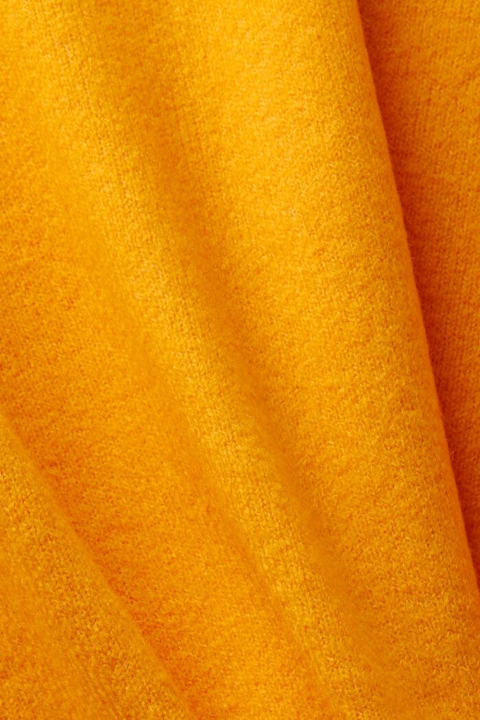 Pull-over en laine à col ras-du-cou, GOLDEN ORANGE, detail image number 7
