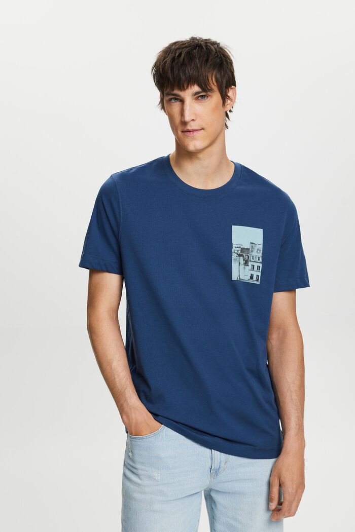 T-shirt à imprimé sur le dos et devant, GREY BLUE, detail image number 0