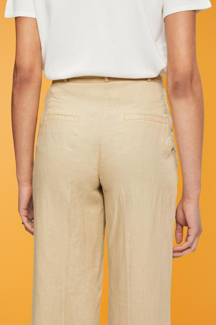 Pantalon en lin à jambes larges, SAND, detail image number 4