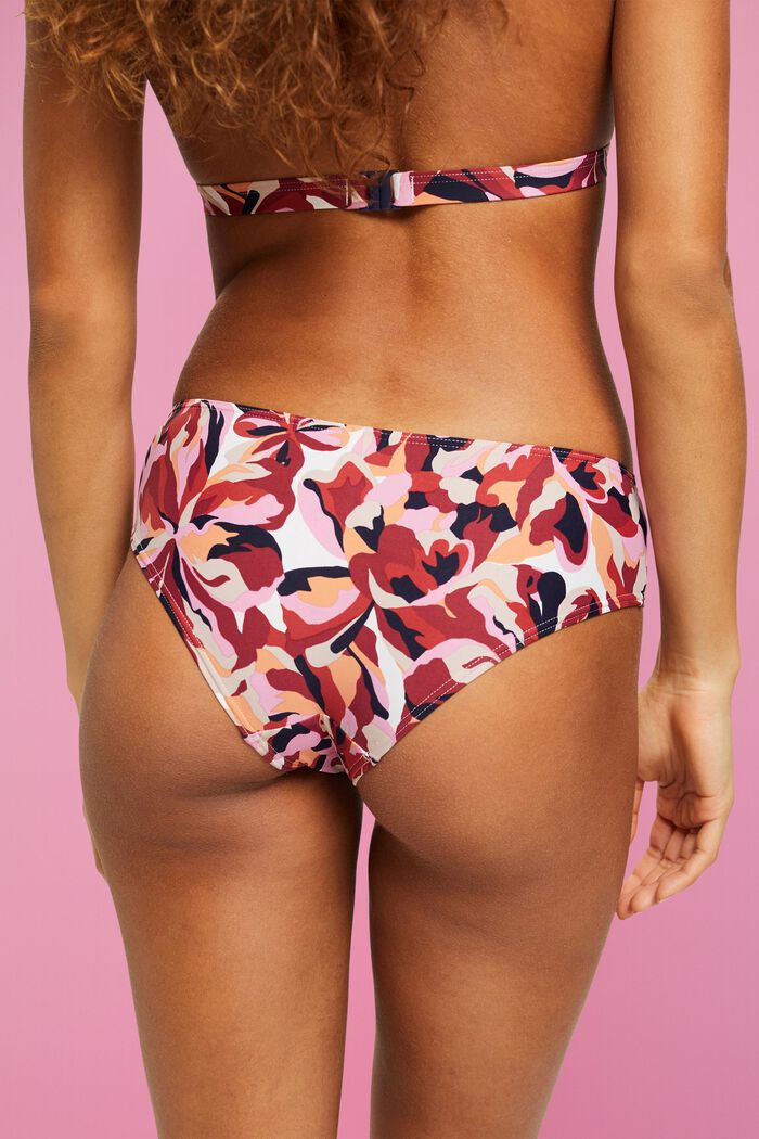 Bas de bikini taille basse à imprimé à fleurs, DARK RED, detail image number 2