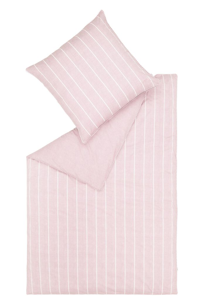 Linge de lit en tissu renforcé à rayures, 100 % coton, ROSE, detail image number 2