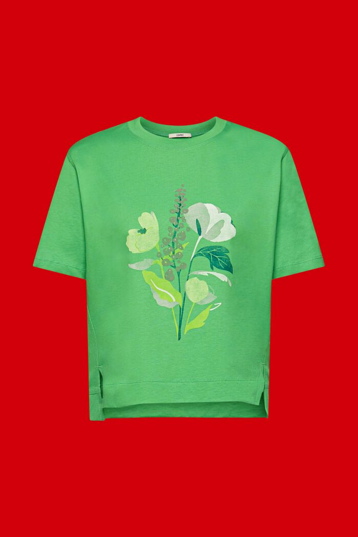 T-shirt à imprimé à fleurs, GREEN, detail image number 6