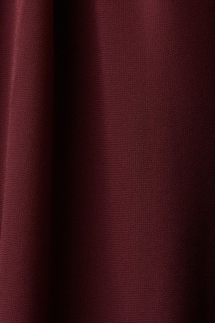 Mini-robe en mousseline à encolure en V, BORDEAUX RED, detail image number 4