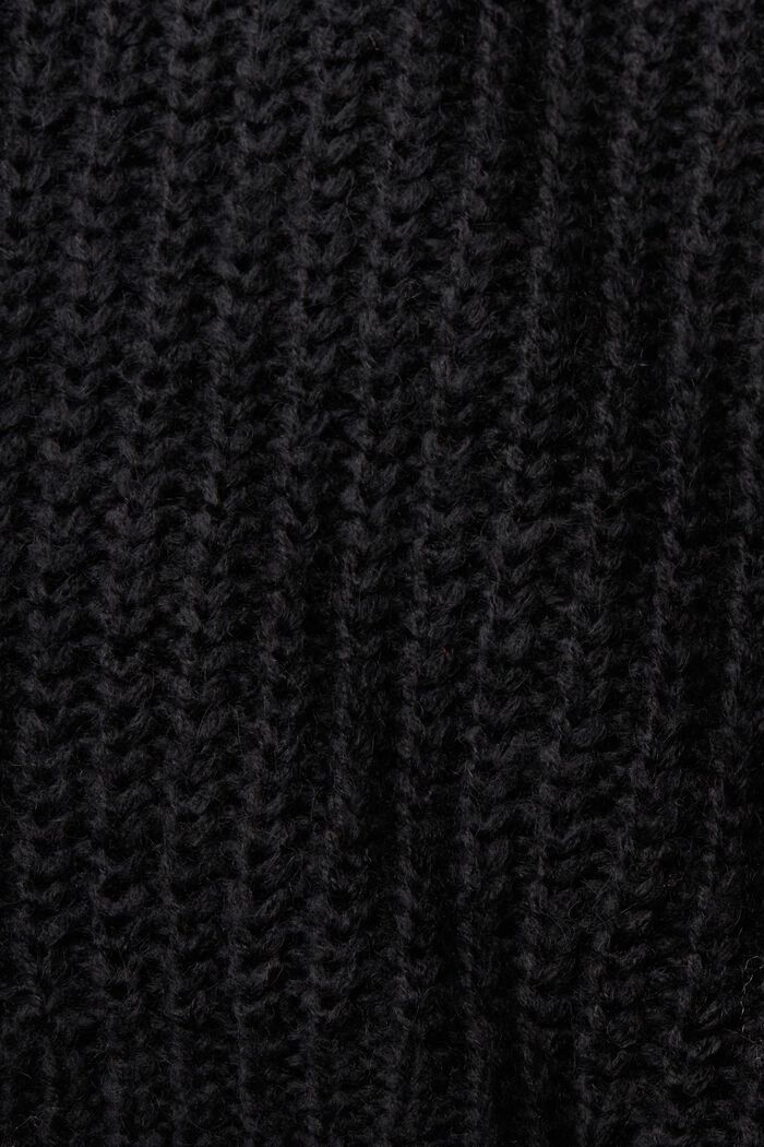 Grobstrickpullover aus Wollmix, BLACK, detail image number 1