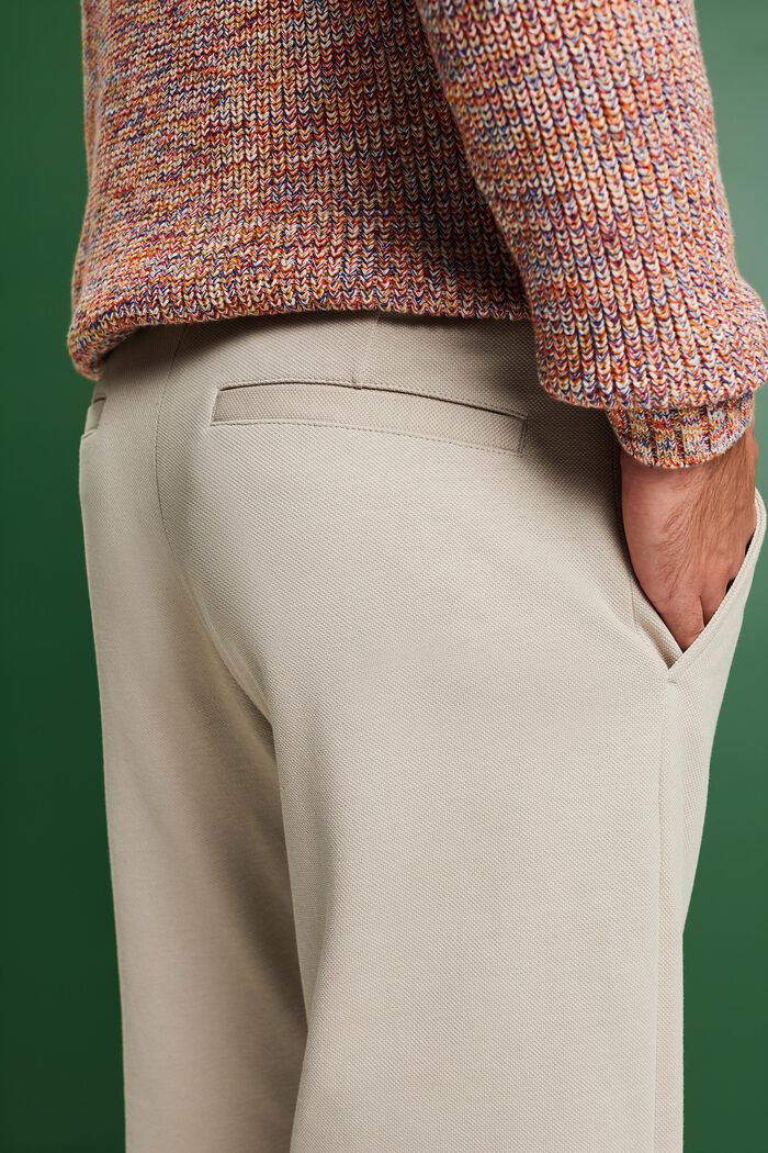 Pantalon en jersey de maille piquée, BEIGE, detail image number 4