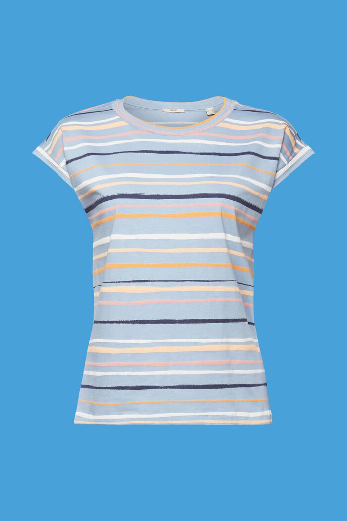 Gestreiftes T-Shirt, 100 % Baumwolle, LIGHT BLUE LAVENDER, detail image number 6