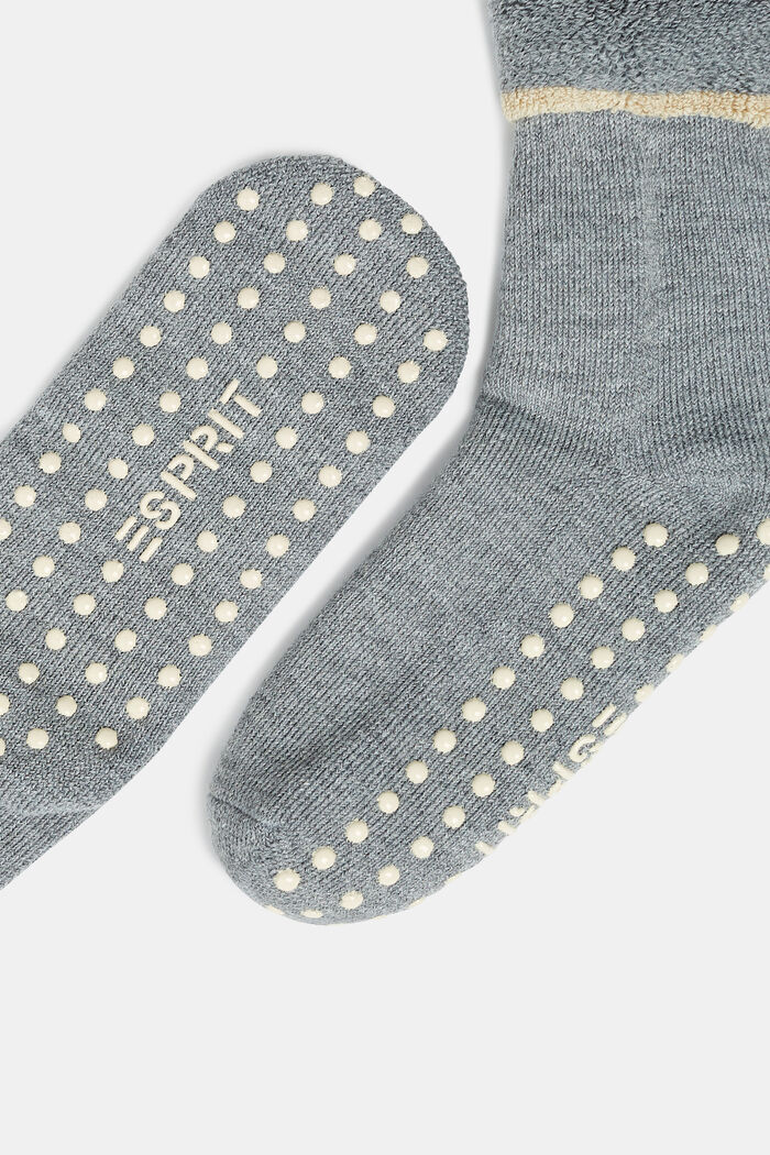 Douces chaussettes antidérapantes, laine mélangée, MEDIUM GREY MELANGE, detail image number 1